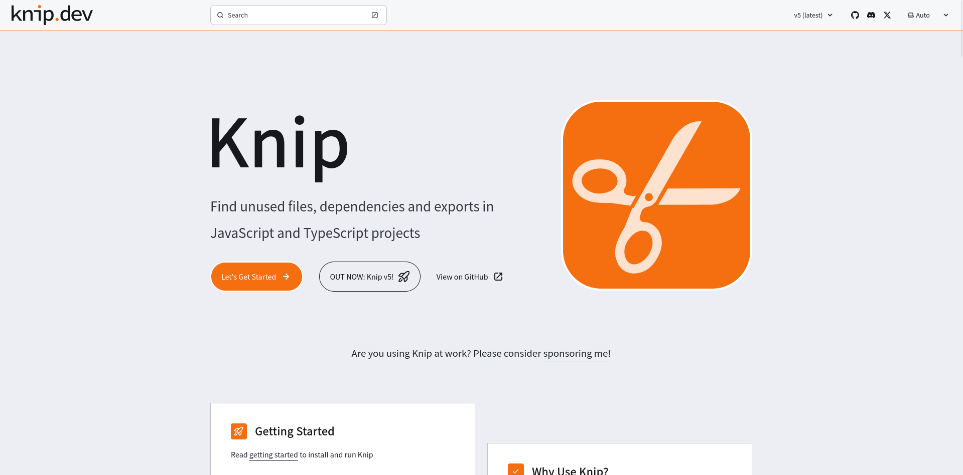 knip.dev website