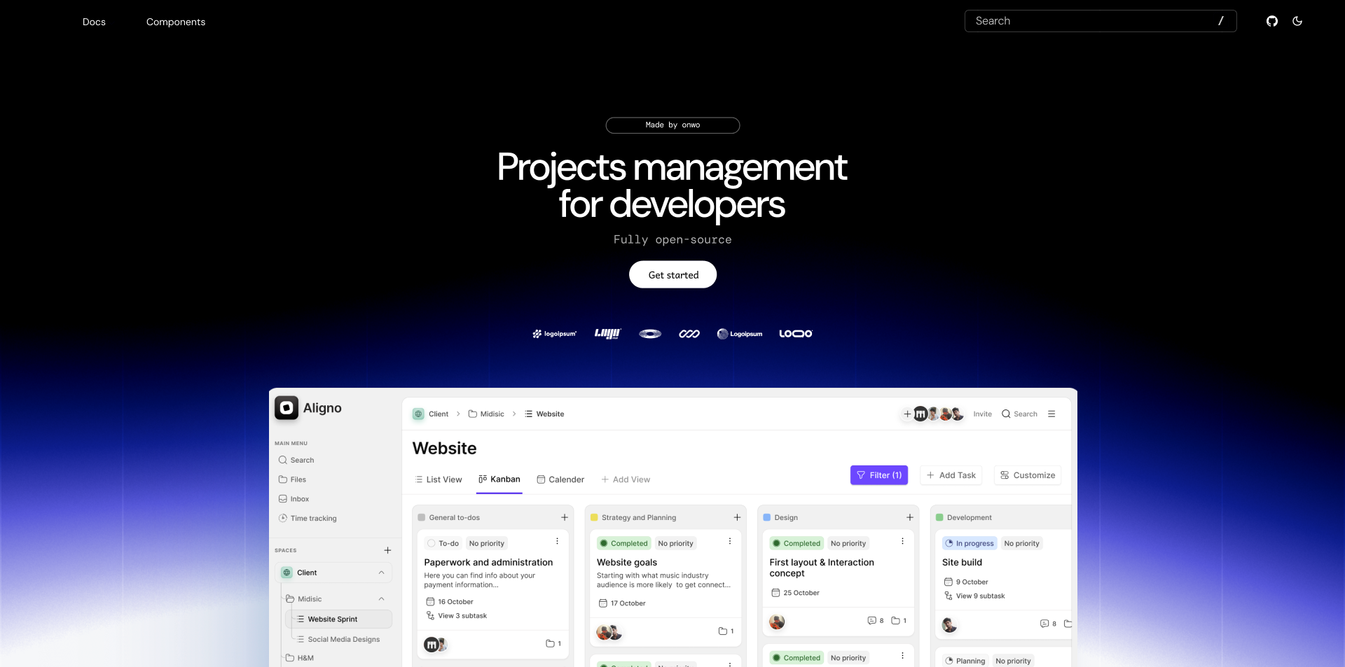 An example hero gradient